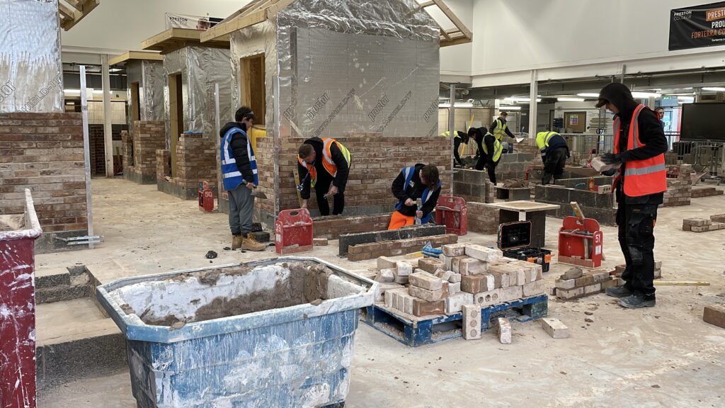 IOT construction apprentices bricklaying.